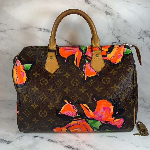 ❌❌ LOUIS VUITTON Monogram Roses Speedy 30 bag Stephen Sprouse vintage authentic - Picture 15 of 15